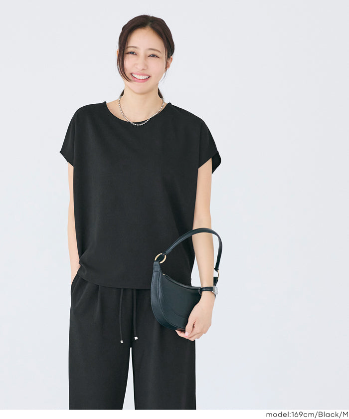 【彈性喬其針織】法式袖上衣