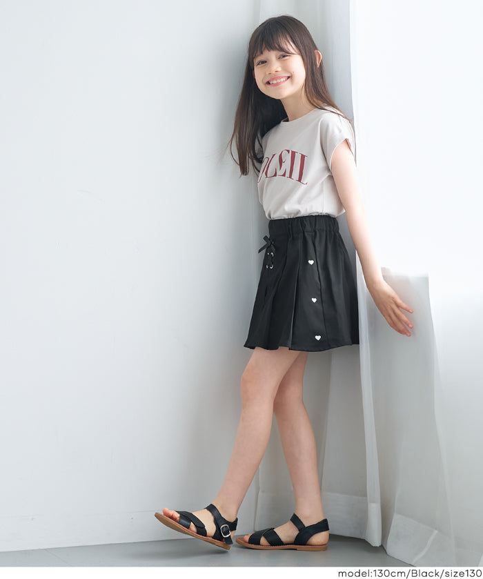 童裝愛心綁帶設計迷你百褶裙