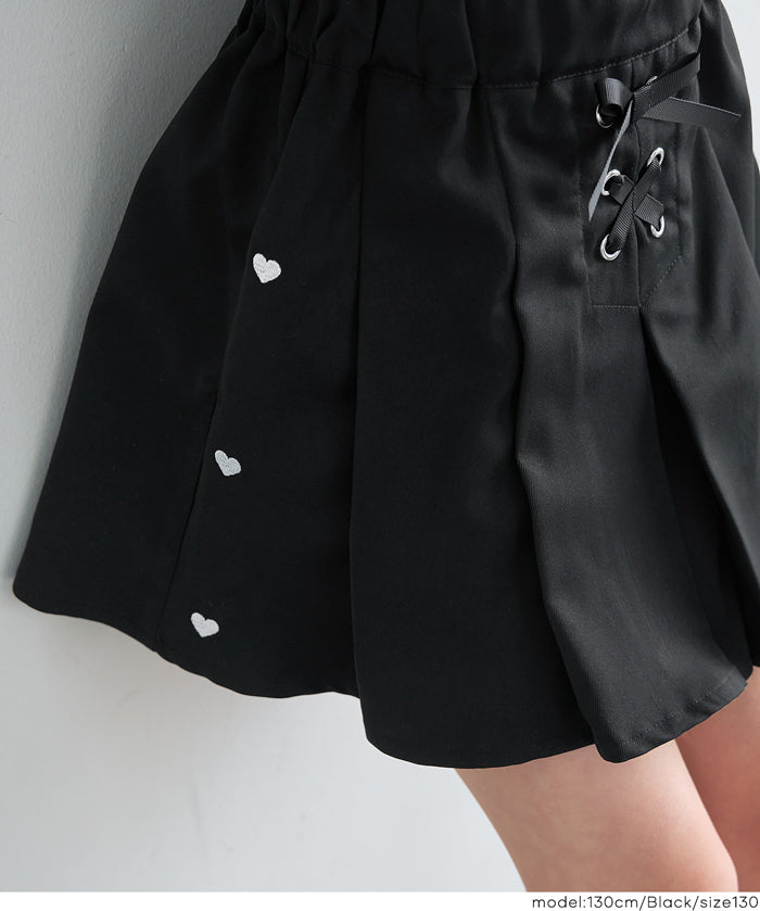 童裝愛心綁帶設計迷你百褶裙
