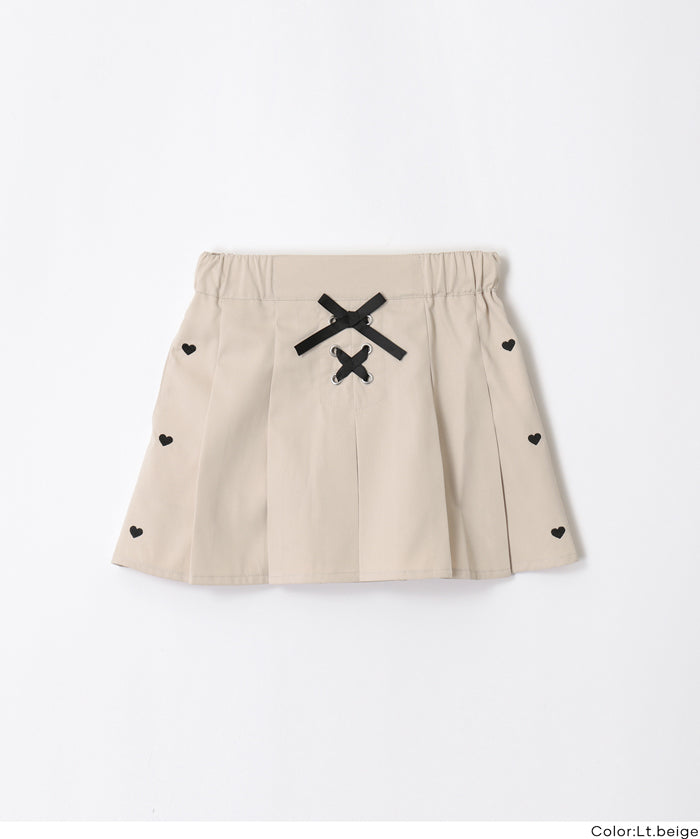 童裝愛心綁帶設計迷你百褶裙