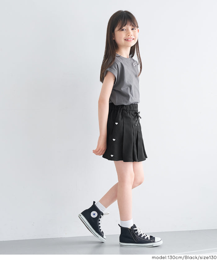 童裝愛心綁帶設計迷你百褶裙