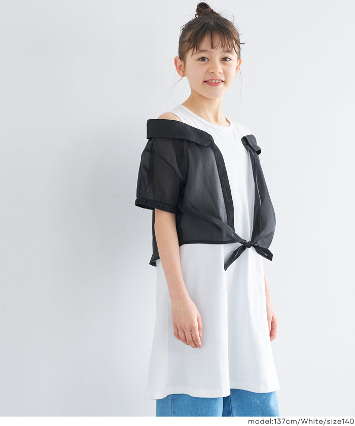 童裝假兩件拼接連衣裙