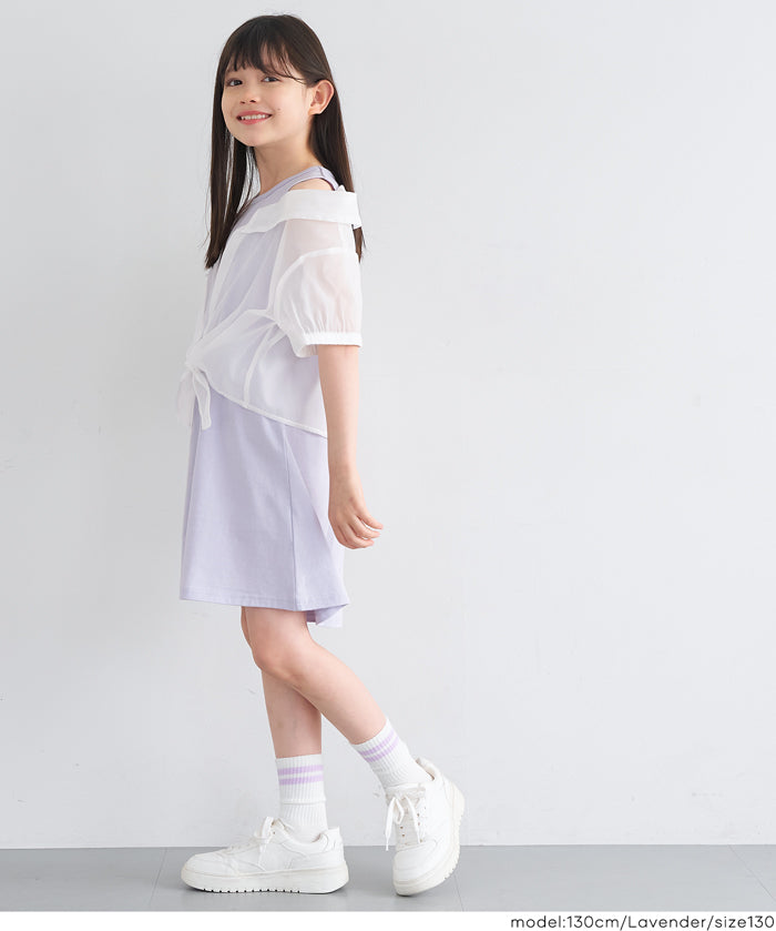 童裝假兩件拼接連衣裙