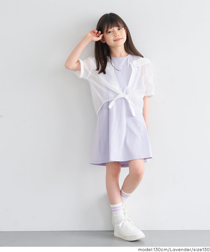 童裝假兩件拼接連衣裙