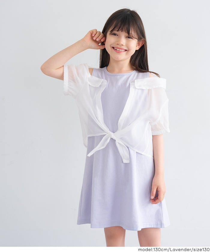 童裝假兩件拼接連衣裙