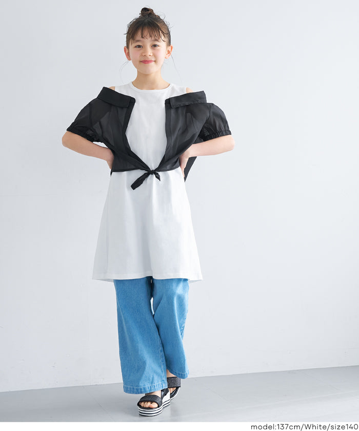 童裝假兩件拼接連衣裙