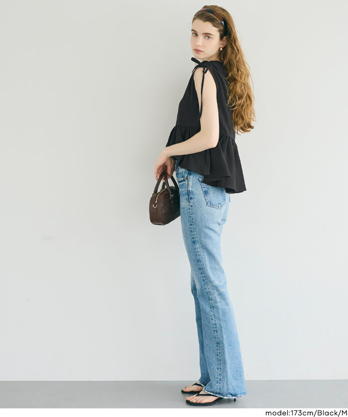 凹凸肌理短版抽皺設計娃娃襯衫 (Soccer Gathered Blouse)
