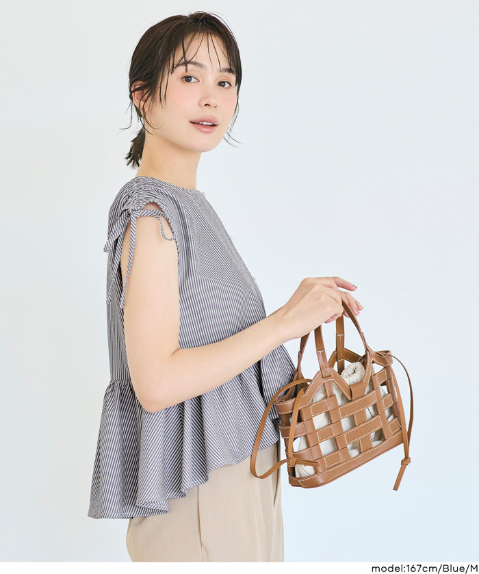 凹凸肌理短版抽皺設計娃娃襯衫 (Soccer Gathered Blouse)