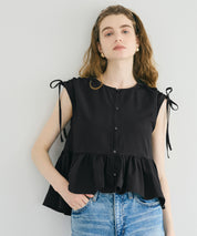 凹凸肌理短版抽皺設計娃娃襯衫 (Soccer Gathered Blouse)