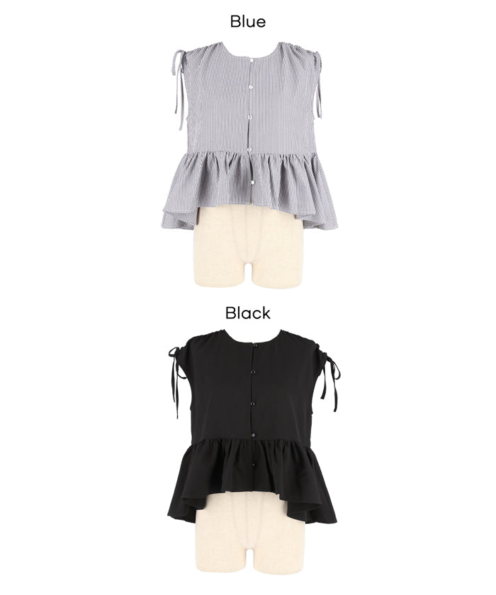 凹凸肌理短版抽皺設計娃娃襯衫 (Soccer Gathered Blouse)