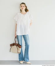 日系甜美荷葉邊綁帶V領襯衫 (Big collar frill blouse)