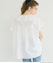 日系甜美荷葉邊綁帶V領襯衫 (Big collar frill blouse)