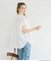 日系甜美荷葉邊綁帶V領襯衫 (Big collar frill blouse)