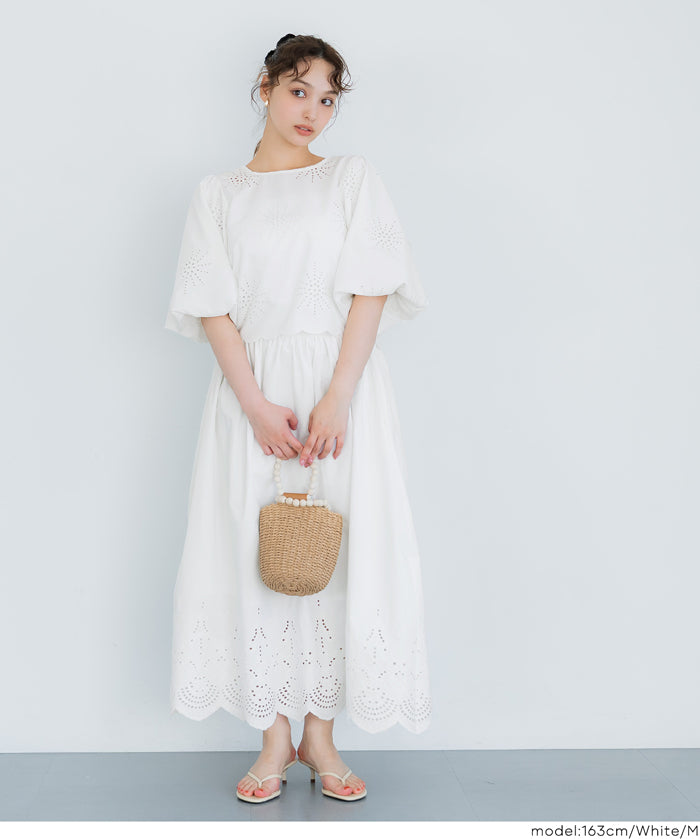 森系蕾絲泡泡袖短版上衣( Lace Back Ribbon Blouse)