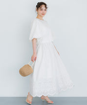 森系蕾絲長裙 (Lace Flare Skirt)