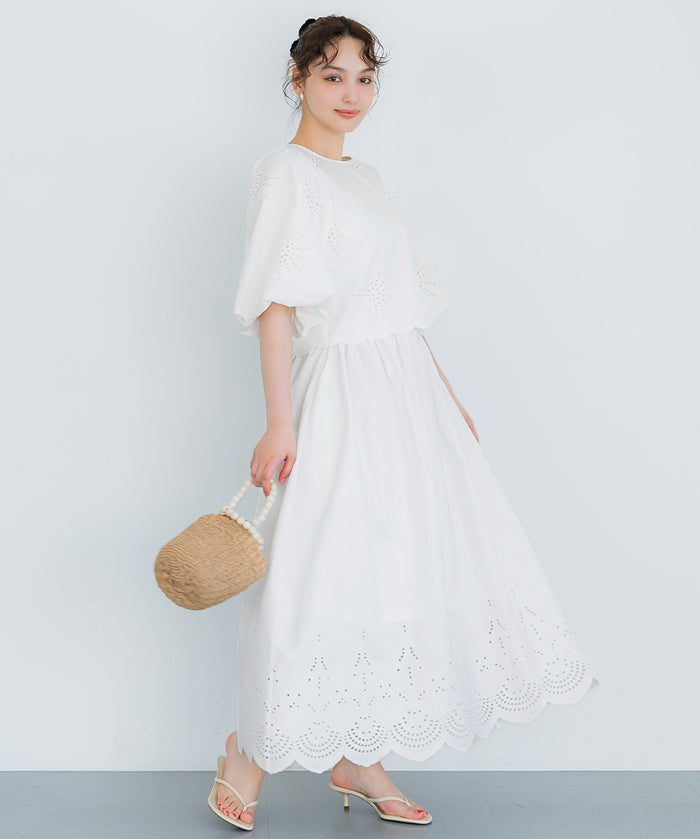 森系蕾絲長裙 (Lace Flare Skirt)