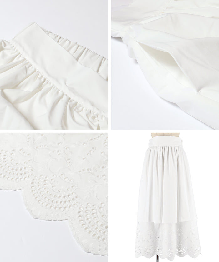 森系蕾絲長裙 (Lace Flare Skirt)