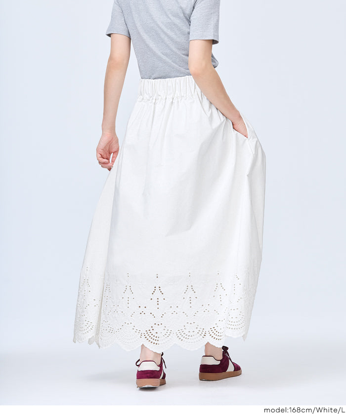 森系蕾絲長裙 (Lace Flare Skirt)