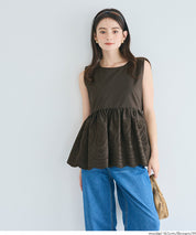 日系蕾絲拼接娃娃無袖上衣  (Punching Sleeveless Blouse)