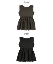 日系蕾絲拼接娃娃無袖上衣  (Punching Sleeveless Blouse)