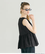 日系蕾絲拼接娃娃無袖上衣  (Punching Sleeveless Blouse)