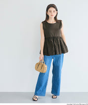 日系蕾絲拼接娃娃無袖上衣  (Punching Sleeveless Blouse)