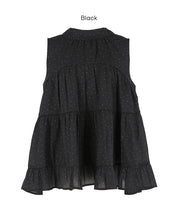 日系甜美波點蝴蝶結無袖A字上衣 (Polka dot tiered back ribbon blouse)
