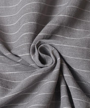 男裝棉麻質感條紋短袖襯衫 (Linen-like striped relaxed shirt)