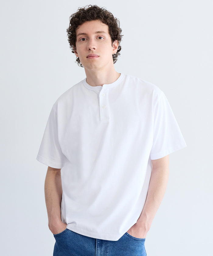 男裝亨利領短袖上衣 T-shirt