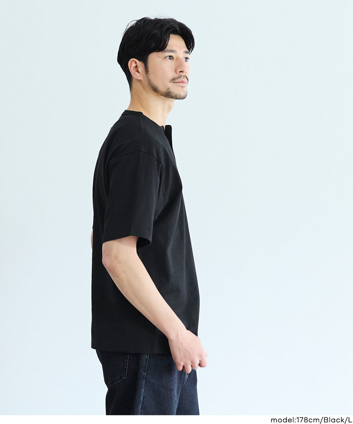 男裝亨利領短袖上衣 T-shirt