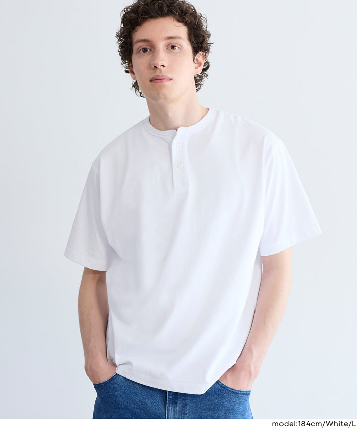 男裝亨利領短袖上衣 T-shirt