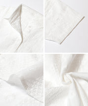 棉質小花蕾絲短袖襯衫 (Cotton lace oversized short-sleeved shirt)