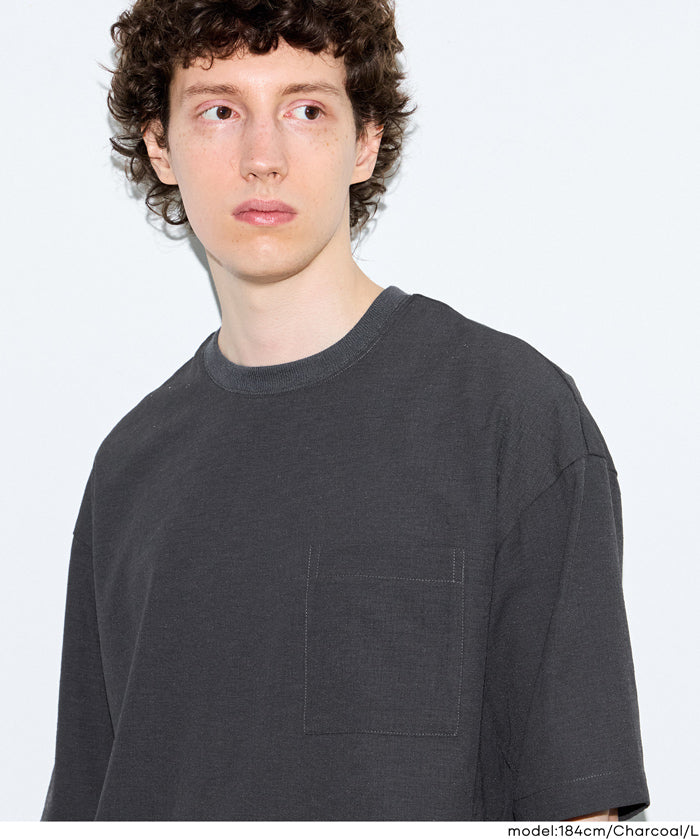 男裝棉麻質感短袖上衣 (Linen-like T-shirt)