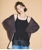 【早秋新品】 微光澤細肩帶蕾絲背心