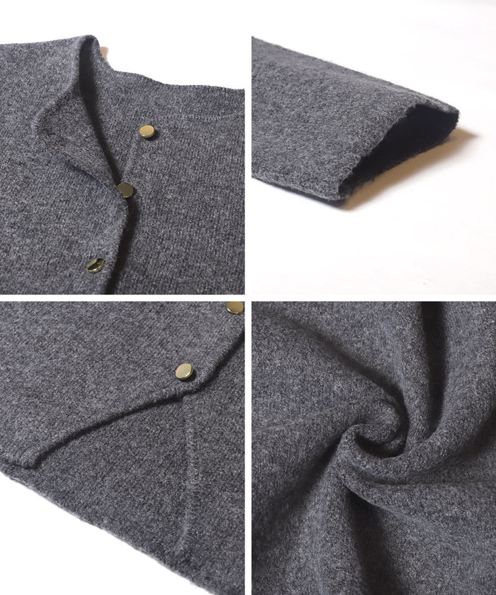 【可配套】軟糯絨感金扣針織開衫外套