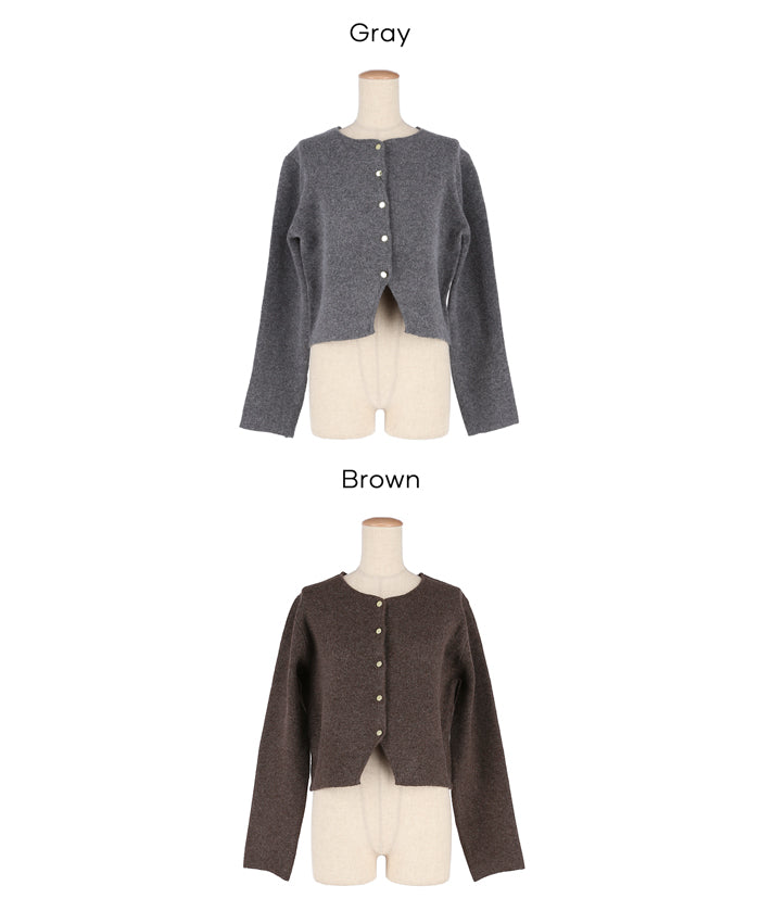 【可配套】軟糯絨感金扣針織開衫外套