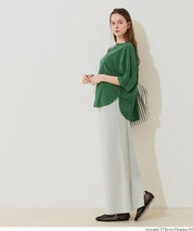 圓弧下擺5分袖天竺棉短袖上衣