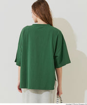 圓弧下擺5分袖天竺棉短袖上衣