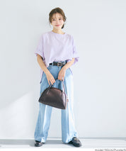 圓弧下擺5分袖天竺棉短袖上衣