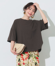 Half sleeve tail cut cotton T-shirt