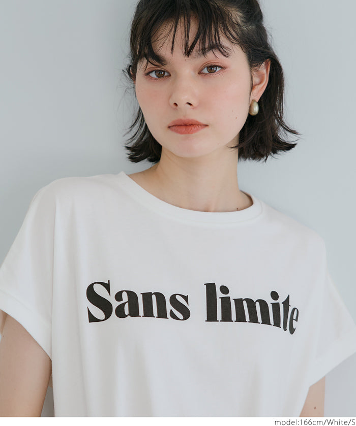 法式袖寬鬆版型LOGO T-shirt