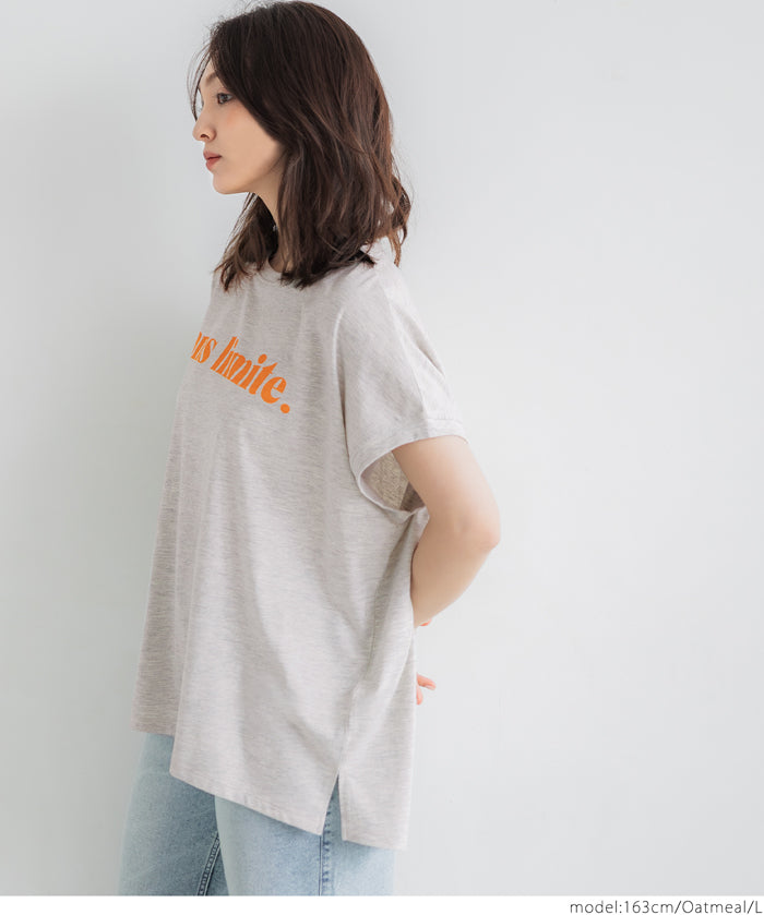 法式袖寬鬆版型LOGO T-shirt