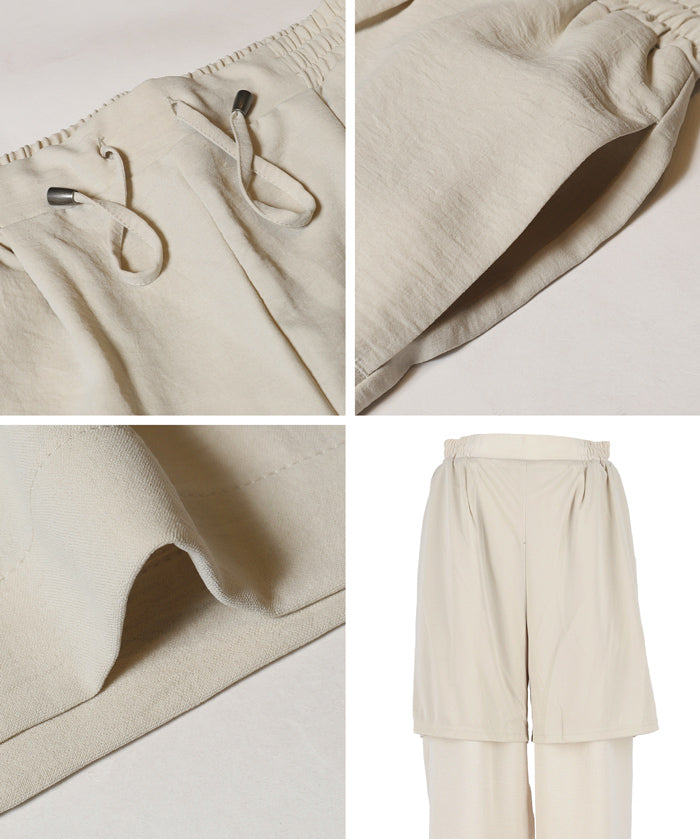 Satin Drawstring Wide-Leg Pants