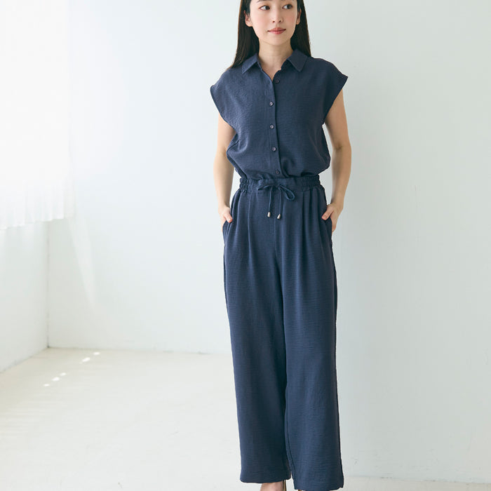 緞面光澤抽繩休閒闊腿褲 (Satin-like easy pants)