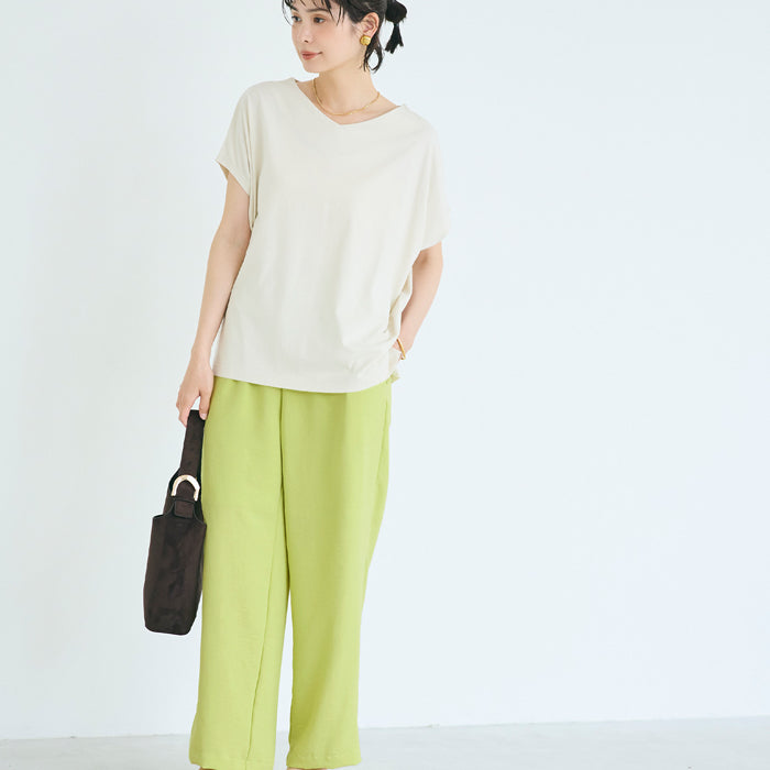 緞面光澤抽繩休閒闊腿褲 (Satin-like easy pants)