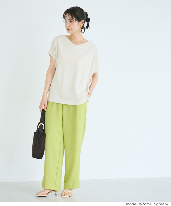 緞面光澤抽繩休閒闊腿褲 (Satin-like easy pants)