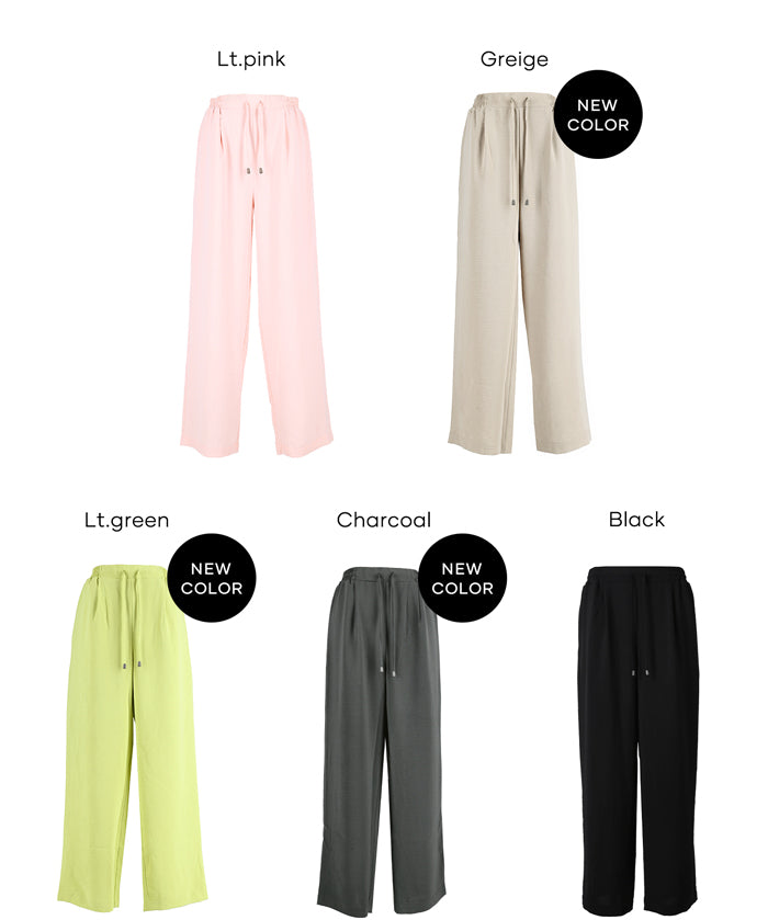 Satin Drawstring Wide-Leg Pants