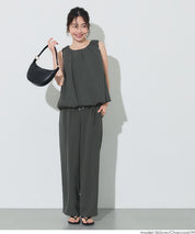 Satin Drawstring Wide-Leg Pants