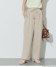 Satin Drawstring Wide-Leg Pants