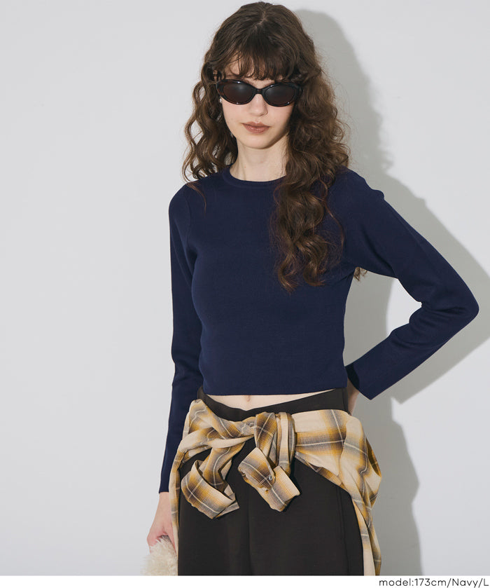 Cropped knit top